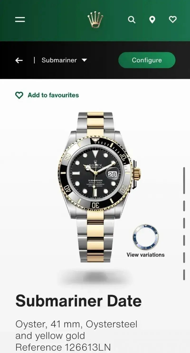 RLX SUBMARINER GOLD BLACK