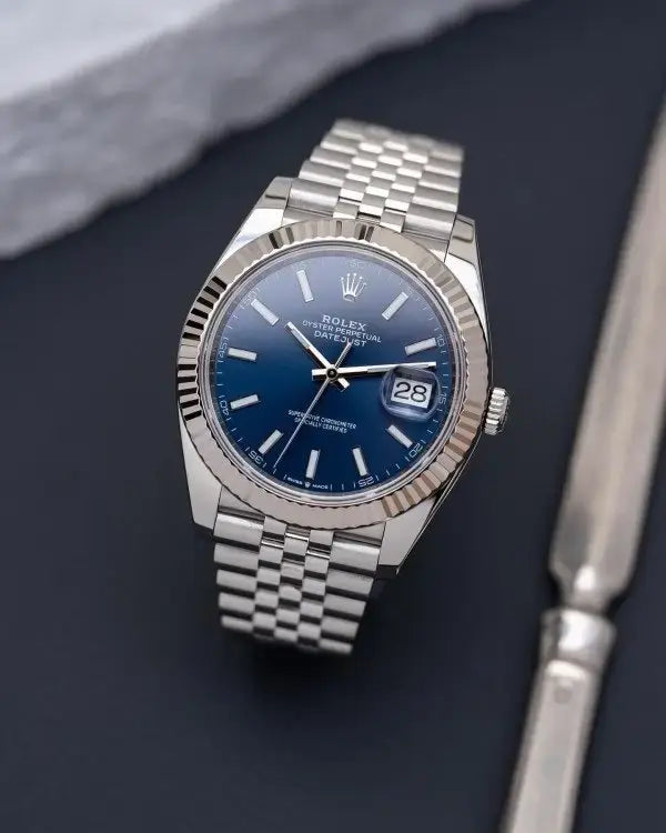 RLX Datejust Silver Blue Dial Metal Watch
