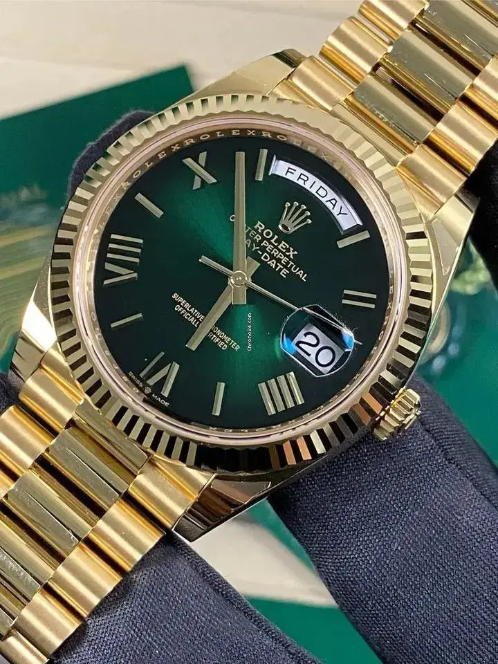 RLX DAY-DATE OYSTER GOLD GREEN